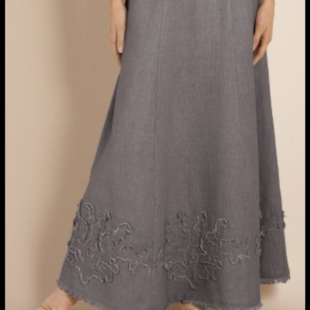 OBO LAST DAY Sending to ThredUp Soft surroundings skirt 100% linen gray size 3X
